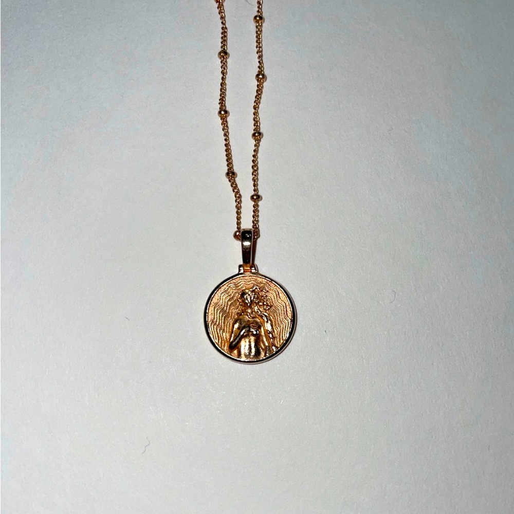 Mini Rose Gold Aphrodite Necklace With Adjustable Saturn chain